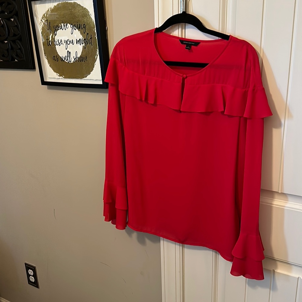 Ruffled Chest and Sleeve Blouse